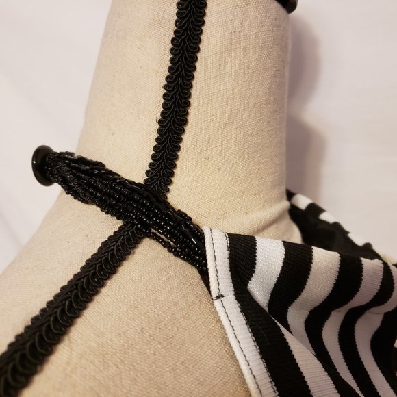 Veronique Young Bundle of 2 Women's Halter and One Shoulder Tops Black Stripe 4 - Picture 7 of 12